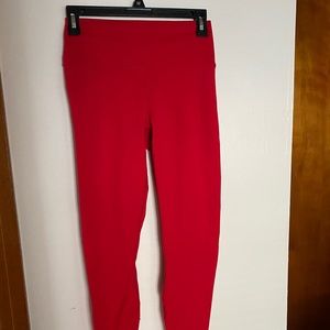 Fabletics red 7/8 power hold leggings